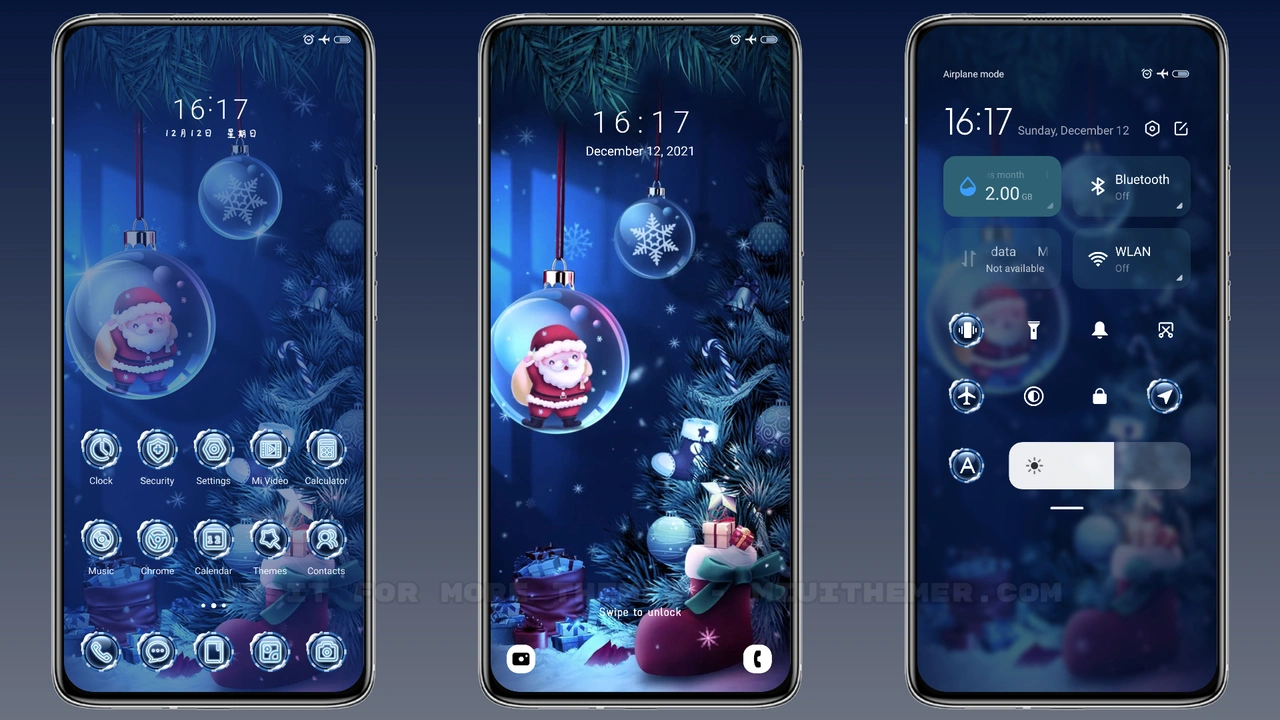 Blue Christmas MIUI theme for Xiaomi and Redmi devices - MIUI Themer