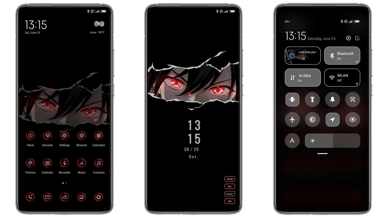 Tear red pupil MIUI theme for Xiaomi and Redmi devices - MIUI Themer