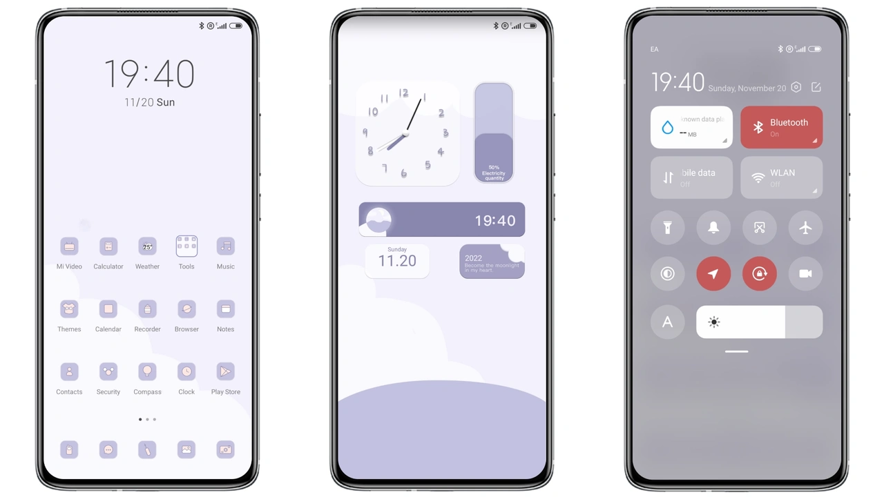 Gentle purple MIUI theme for Xiaomi and Redmi Phones - MIUI Themer