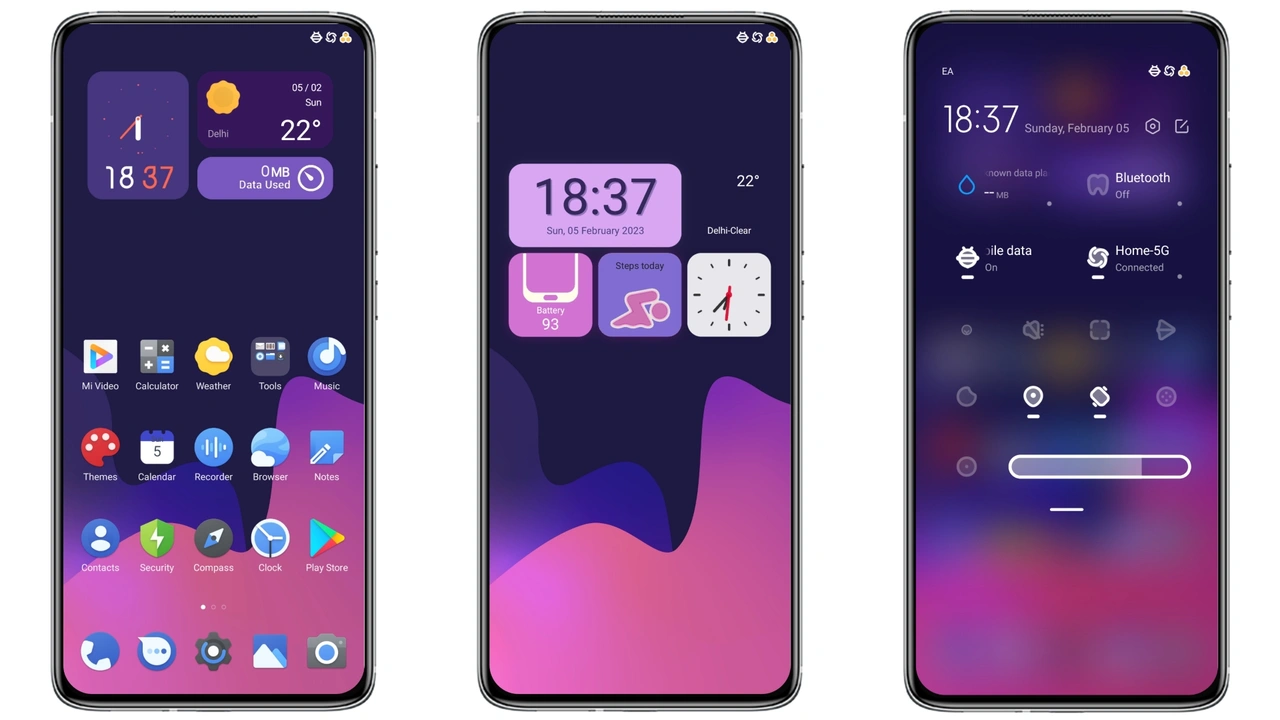 Dark Purple MIUI theme Rose Ui V14 for Xiaomi and Redmi Phones - MIUI ...