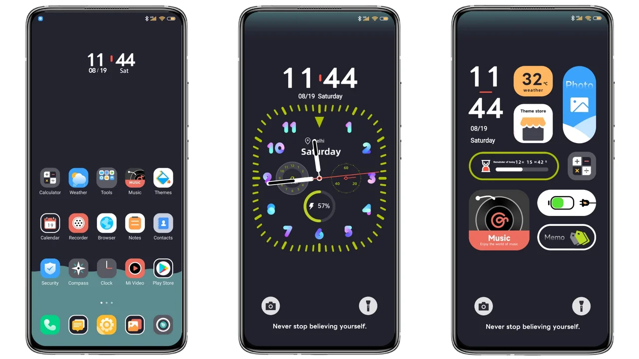 Fluid dial clock MIUI theme for Xiaomi and Redmi phones - MIUI Themer