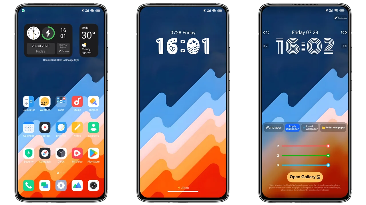 Color lock screen MIUI theme My UI 19 for Xiaomi and Redmi phones ...