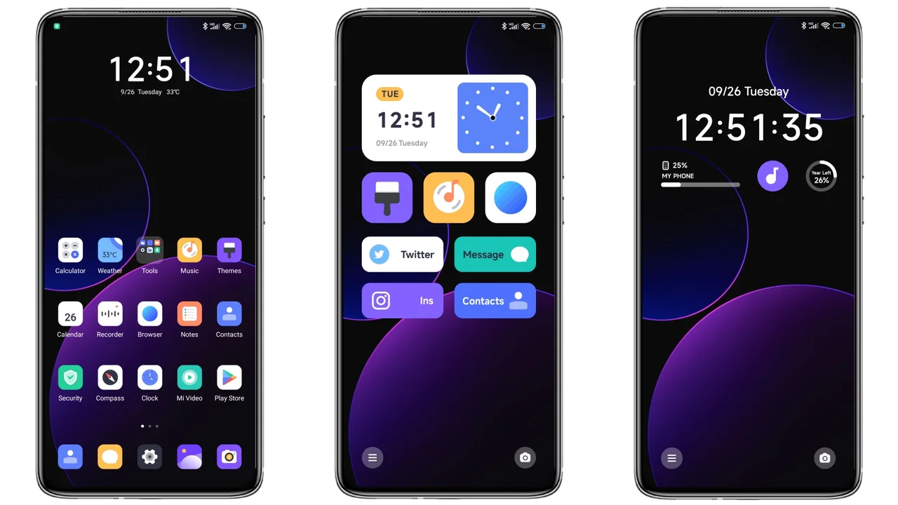 Round Purple Miui Theme For Xiaomi And Redmi Phones - Miui Themer