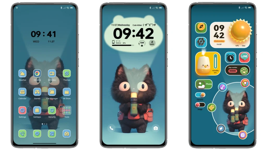 Kitten flashlight HyperOS Theme