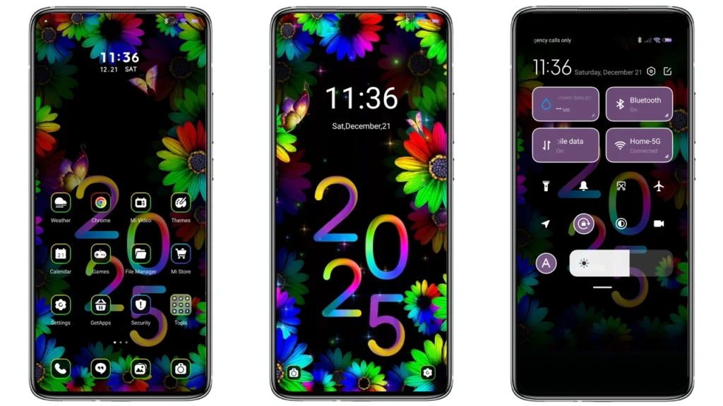 Neon sunflower HyperOS Theme