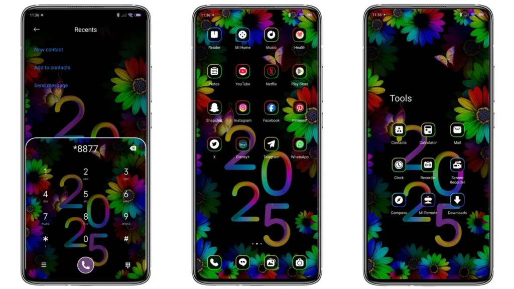 Neon sunflower HyperOS Theme