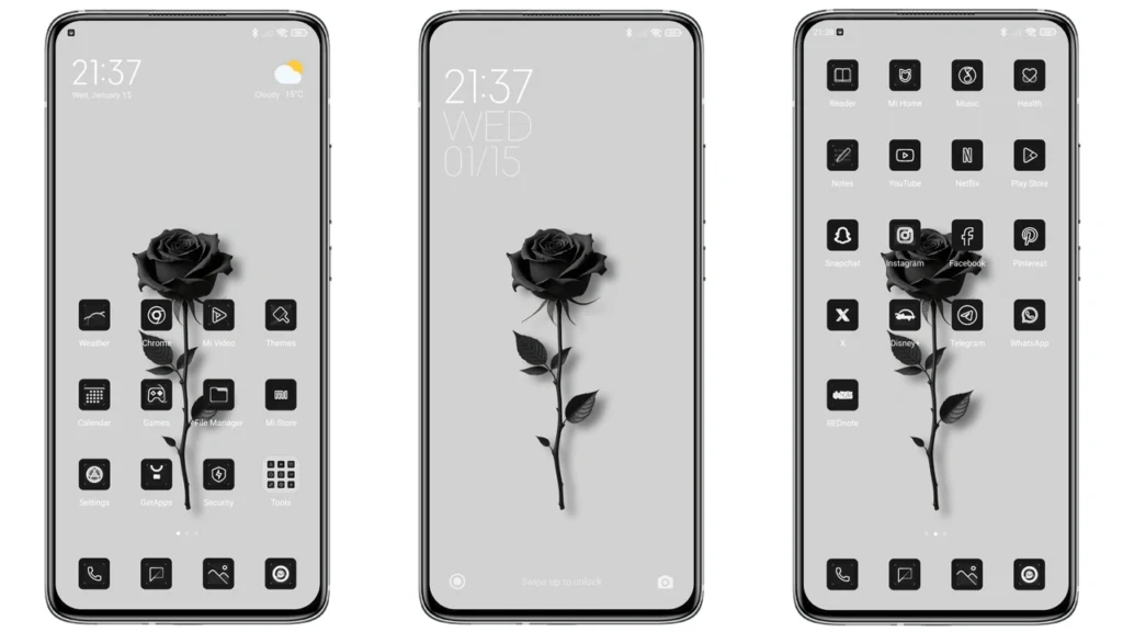 black rose HyperOS Theme