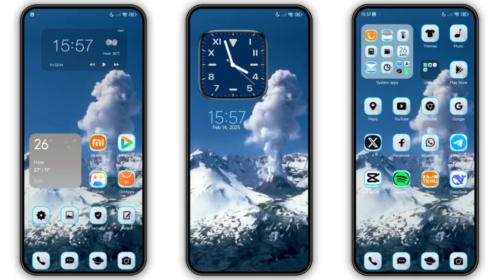 volcano snow HyperOS Theme