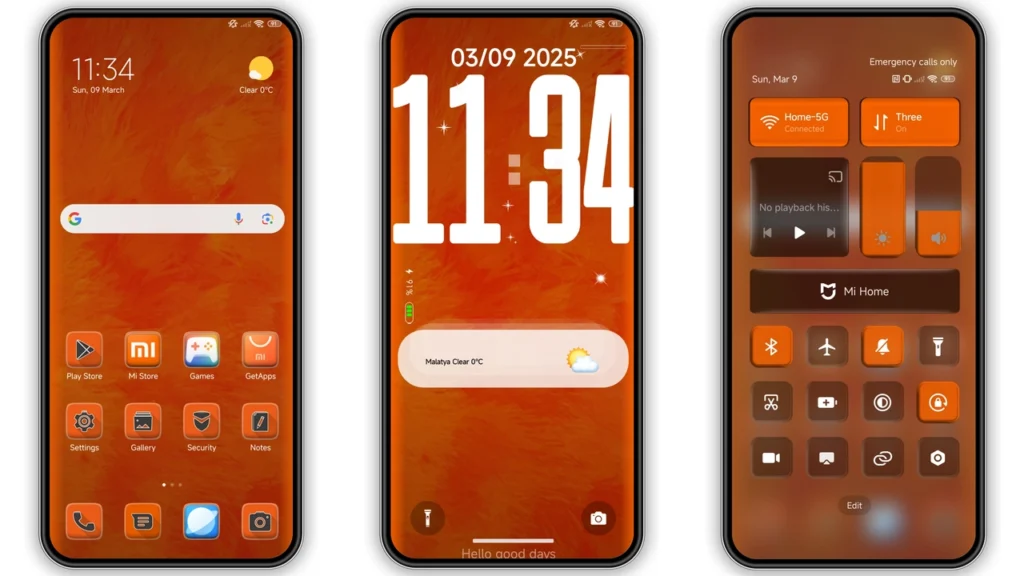 Orange v15 HyperOS Theme