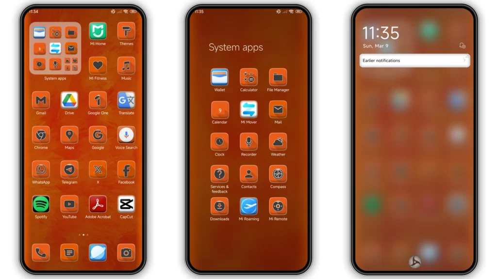 Orange v15 HyperOS Theme